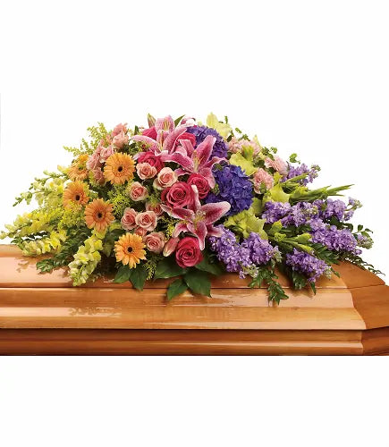 Garden of Sweet Memories Casket Spray Fleur Concept