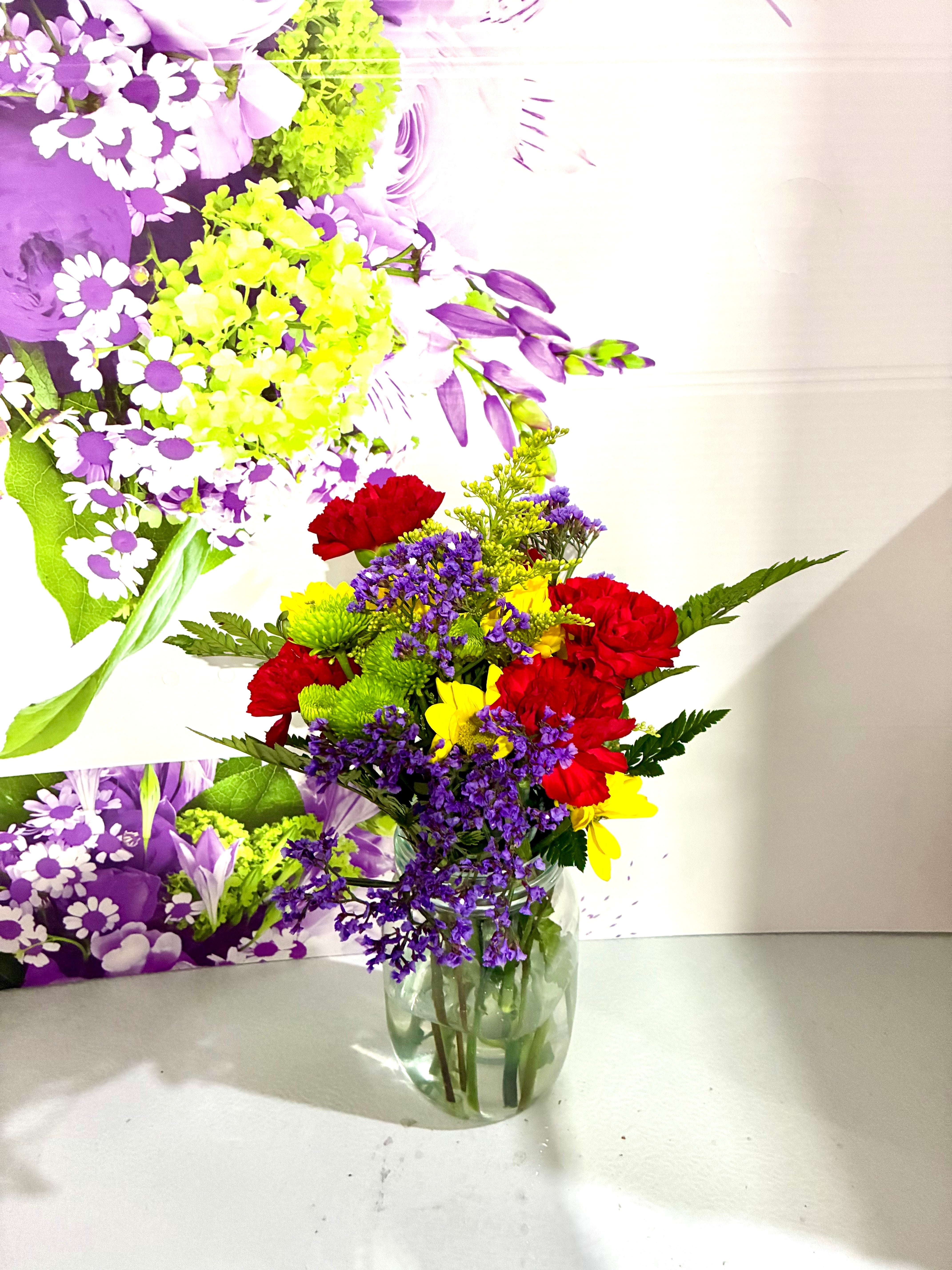Hooray Bouquet in Mason Jar