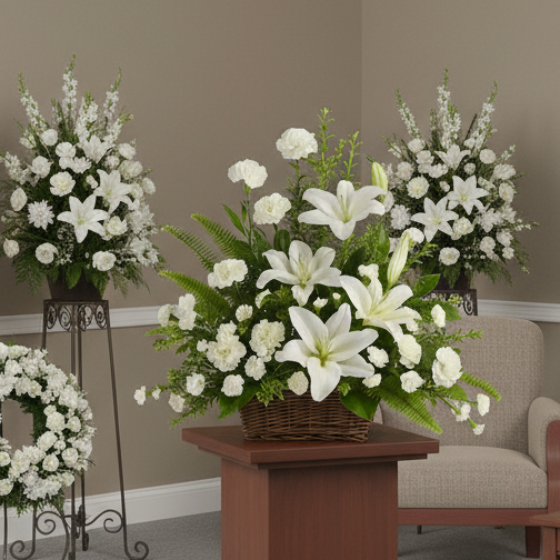Peaceful White Lilies Fleur Concept