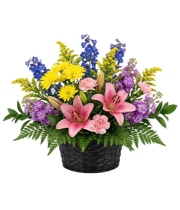 Basket of Mixed Flowers Fleur Concept