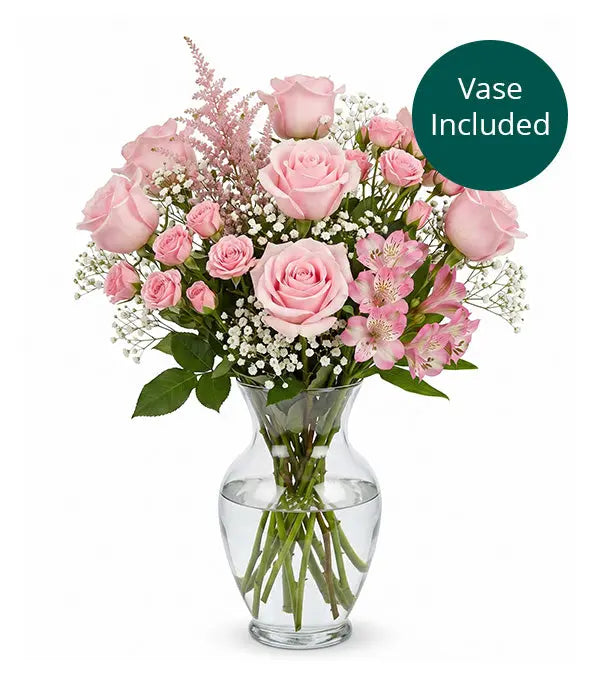 New Baby Girl Bouquet in Vase Fleur Concept