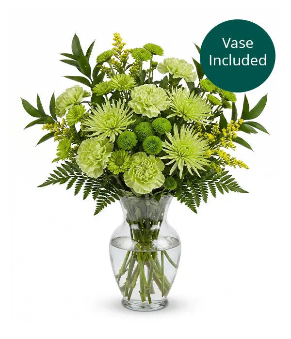 Green with Envy Bouquet in Vase Fleur Concept