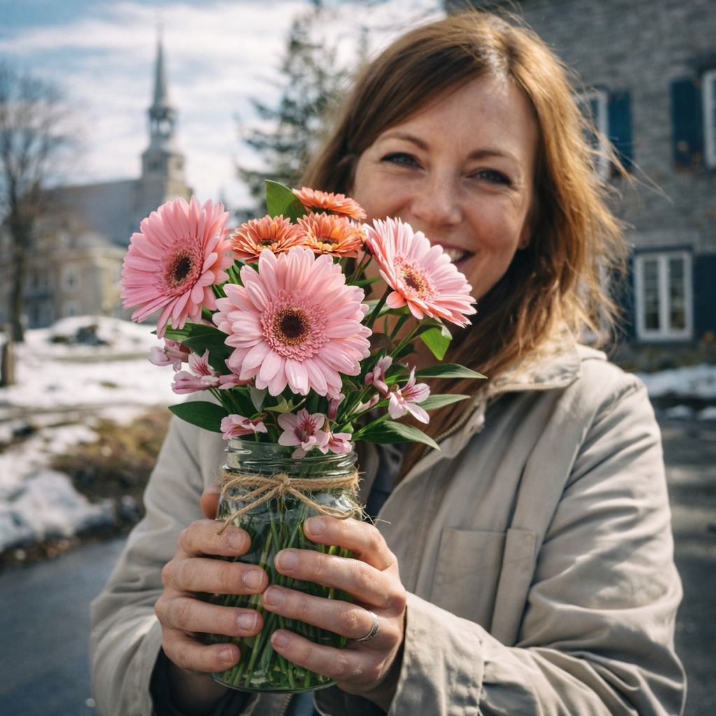 Shades of Pink in Mason Jar Fleur Concept
