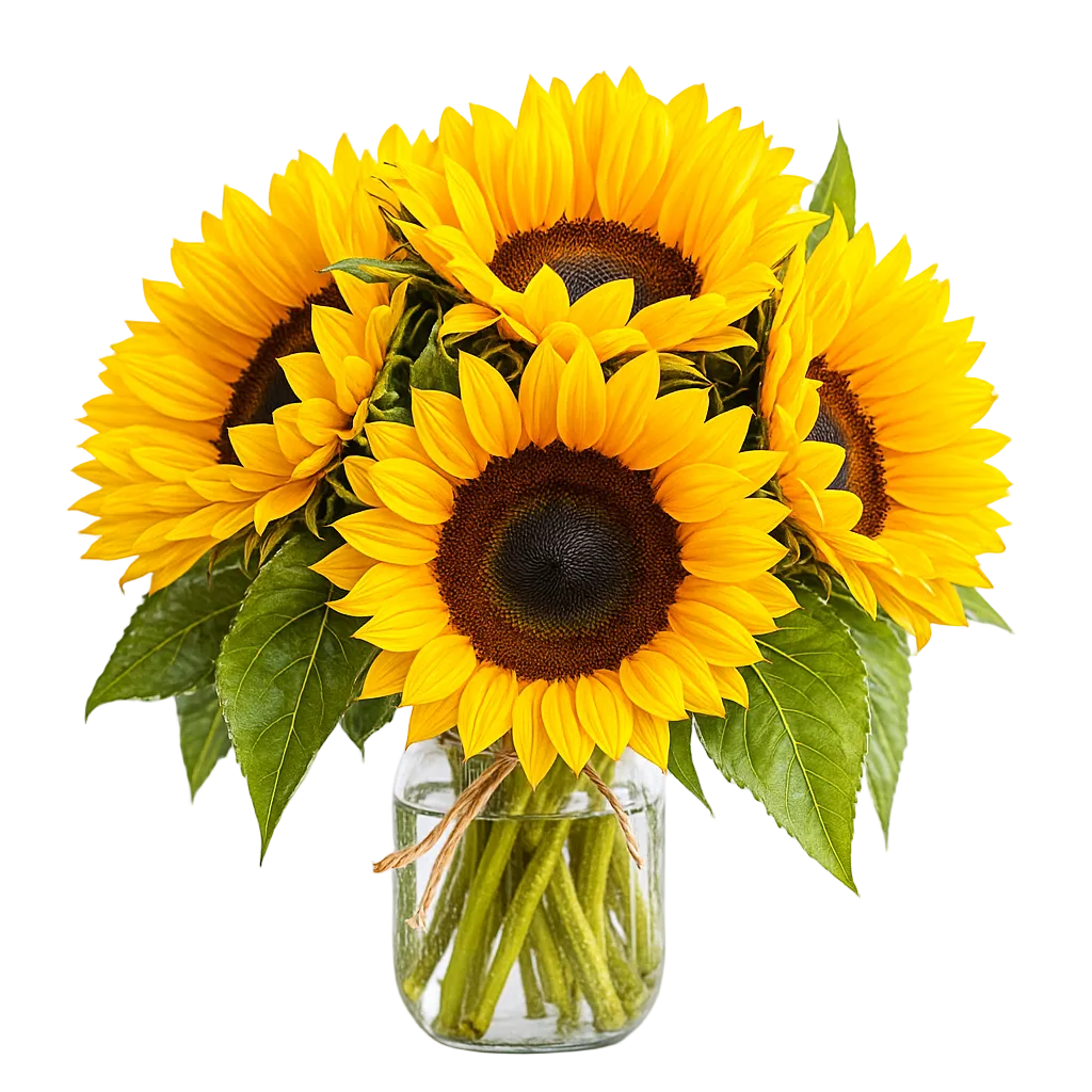 Simply Sunflowers in Mason Jar Fleur Concept