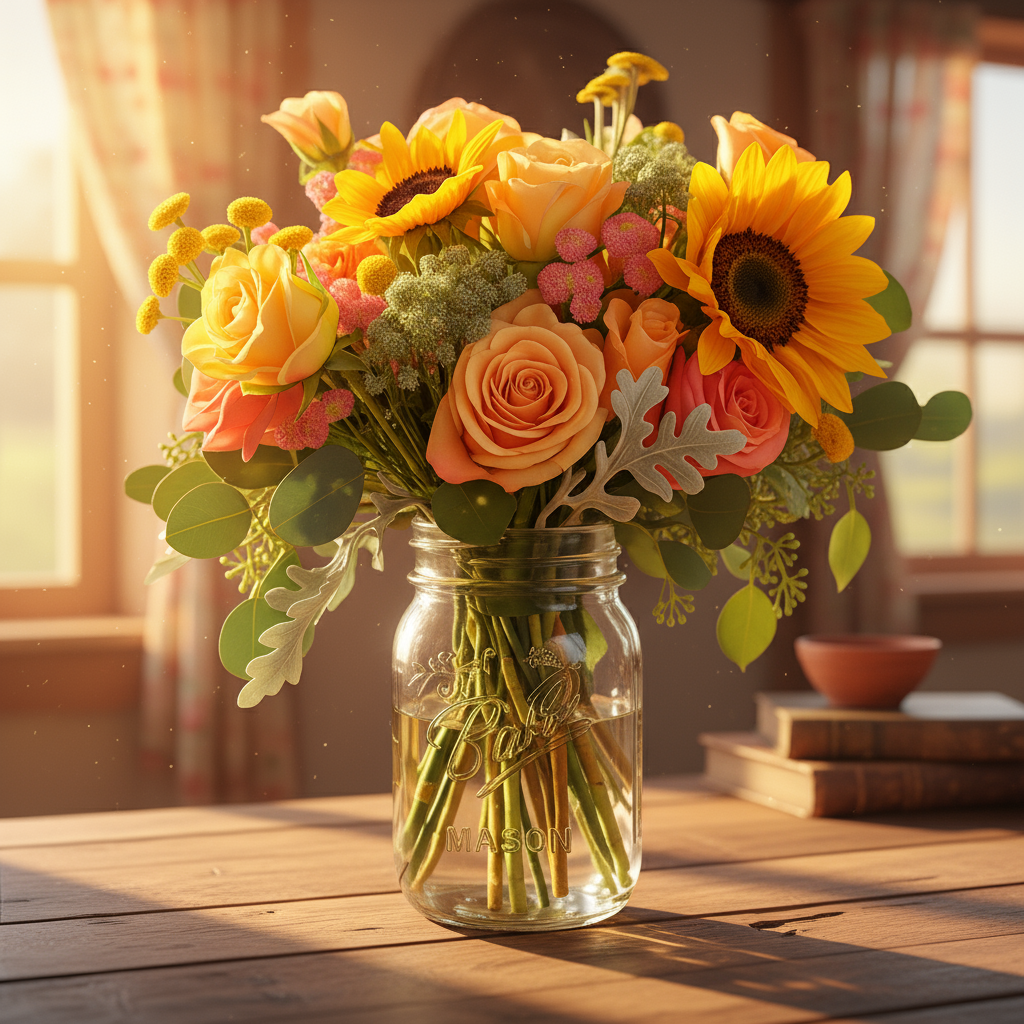 Summer Solstice in Mason Jar Fleur Concept