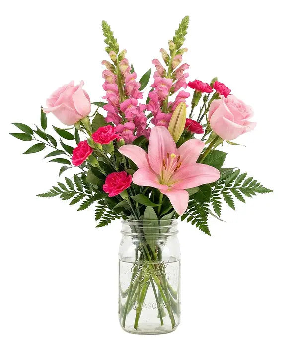 Pink Wink in Mason Jar Fleur Concept