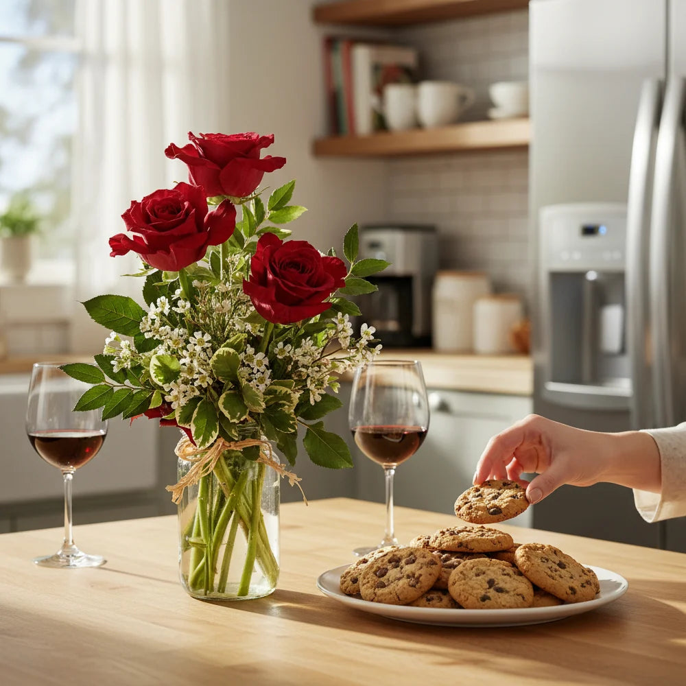 Radiant Roses in Mason Jar Fleur Concept