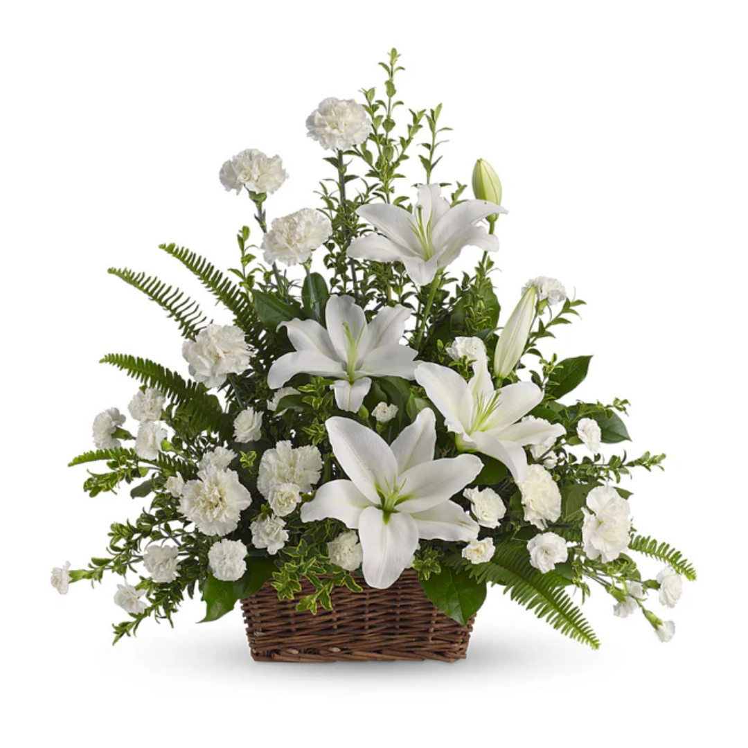 Peaceful white lilies