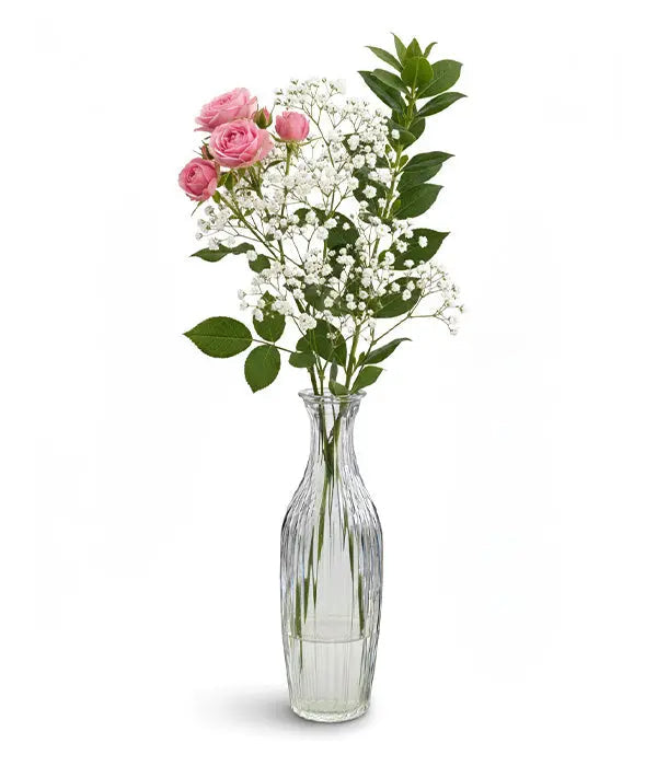 Pink Spray Rose in Bud Vase Fleur Concept