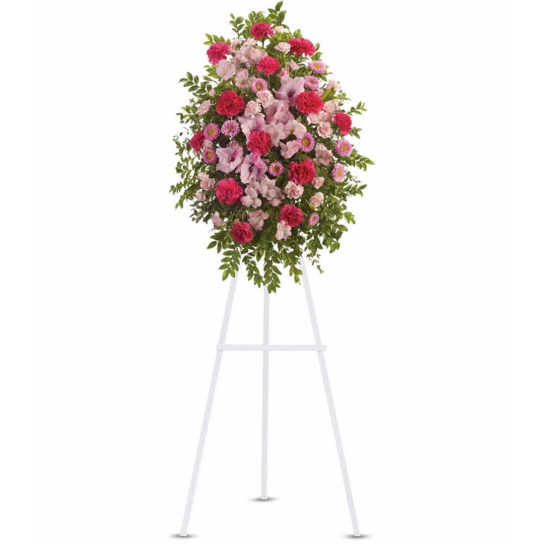 Arrangement floral hommage rose