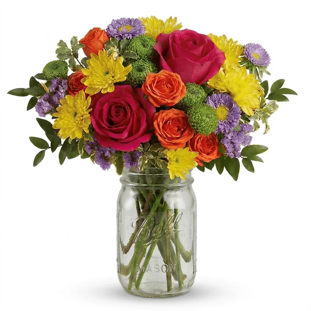 Sunny Confetti Mason Jar Fleur Concept