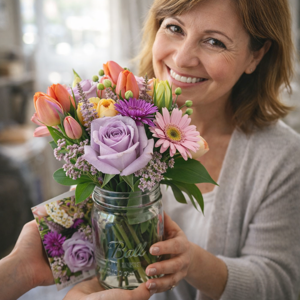 Mum's Favourite in Mason Jar Fleur Concept