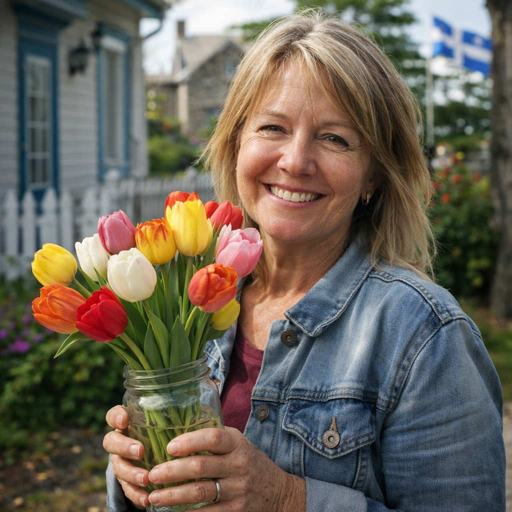 Spring Tulips in Mason Jar Fleur Concept