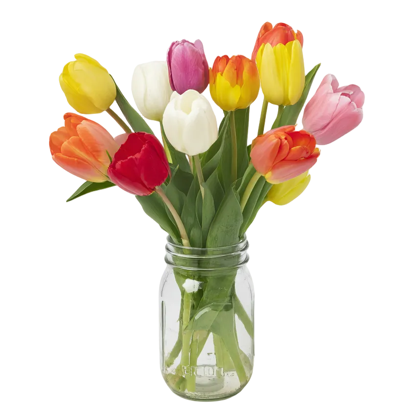 Spring Tulips in Mason Jar Fleur Concept