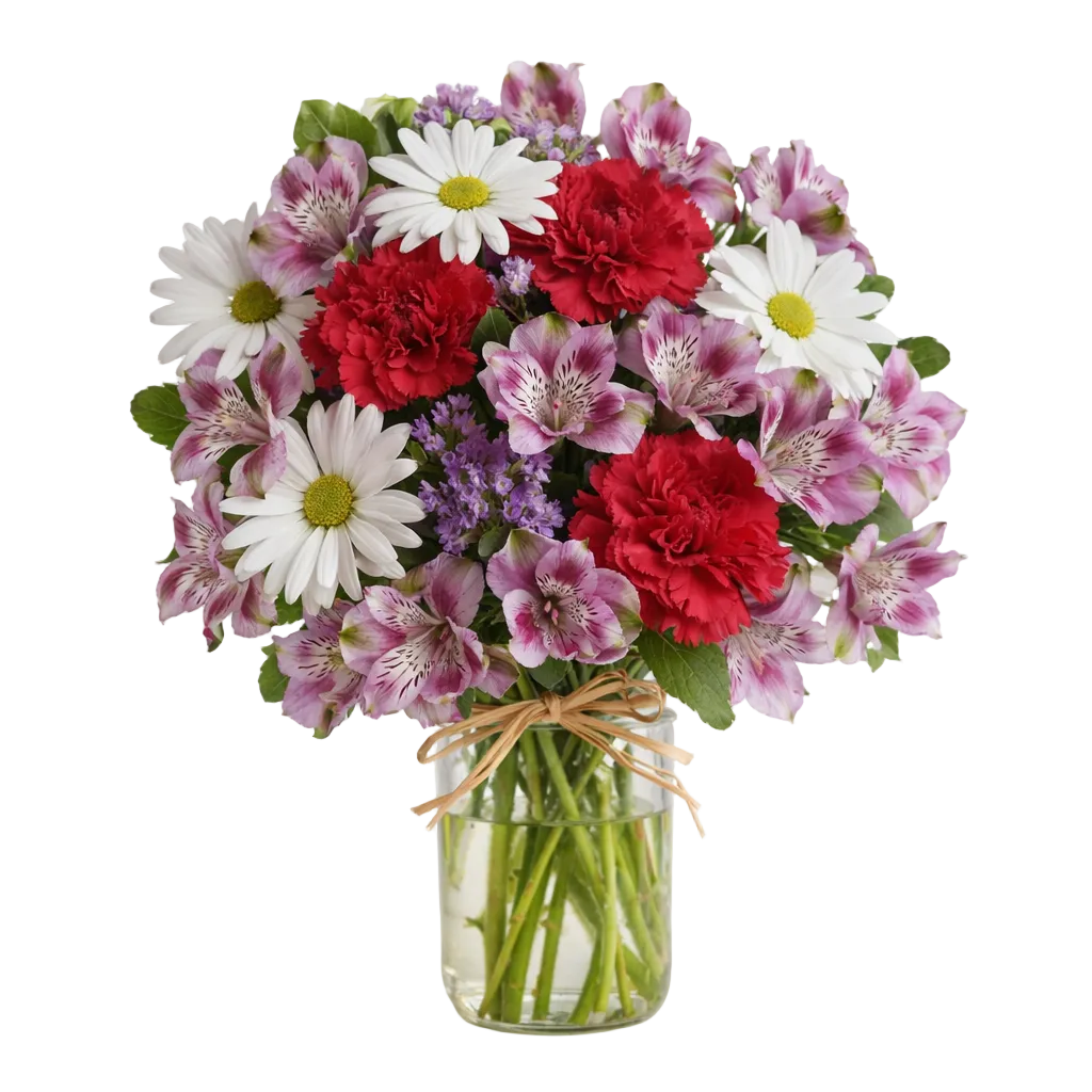 Blooms of Love in Mason Jar Fleur Concept
