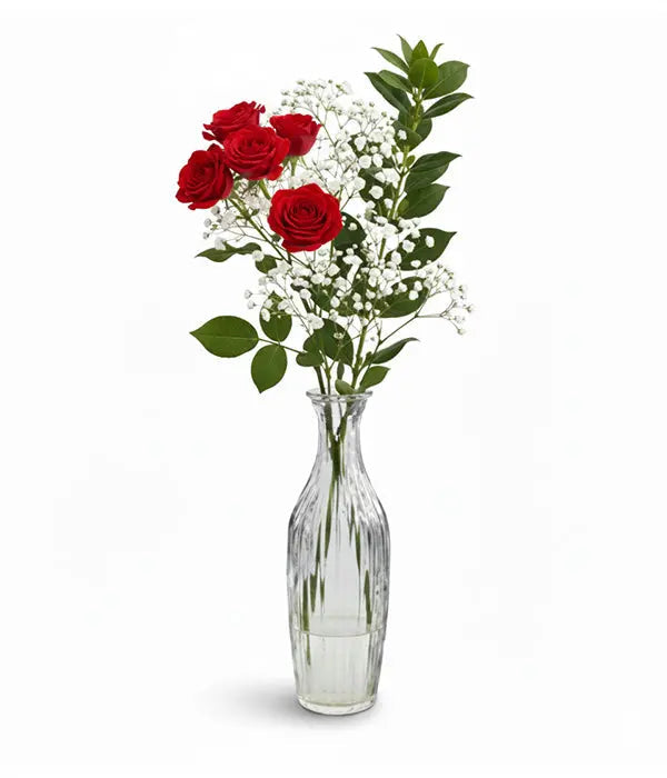 Red Spray Rose in Bud Vase Fleur Concept