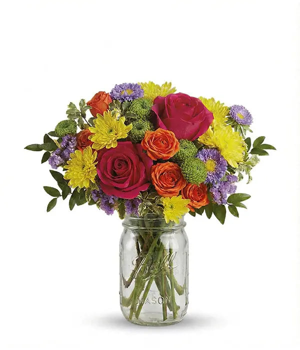 Sunny Confetti Mason Jar Fleur Concept