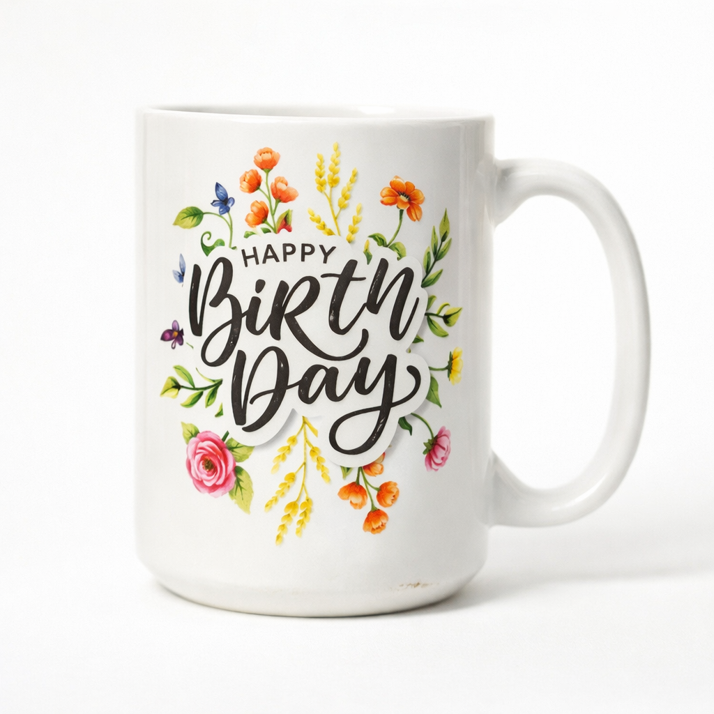 Happy Birthday Mug Fleur Concept