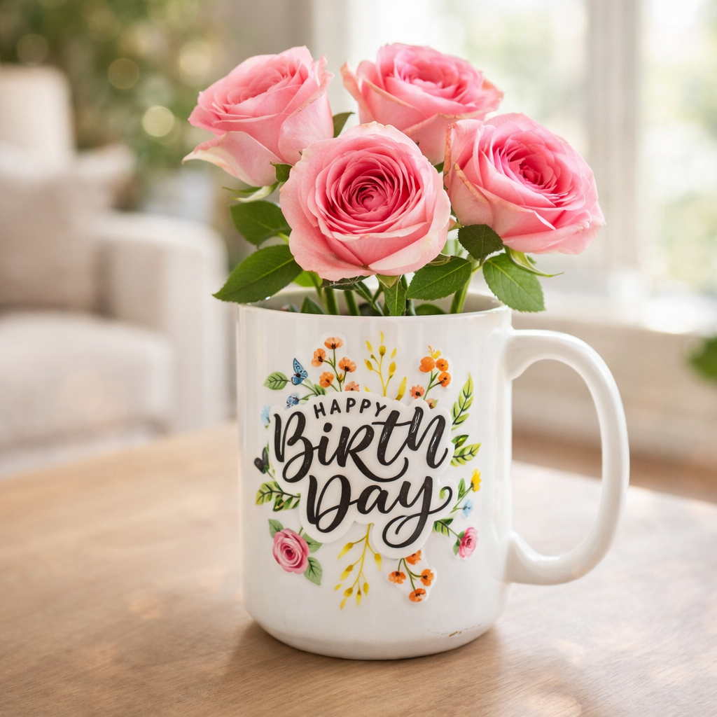 Happy Birthday Mug Fleur Concept