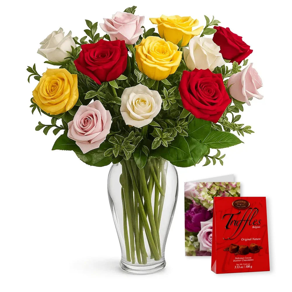One Dozen Assorted Rose Combo I Fleur Concept