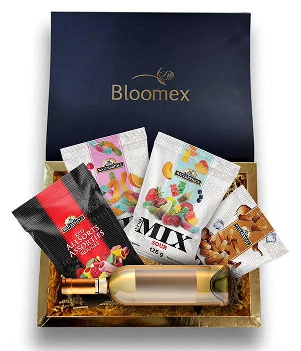 White Wine & Candy Gift Box Fleur Concept
