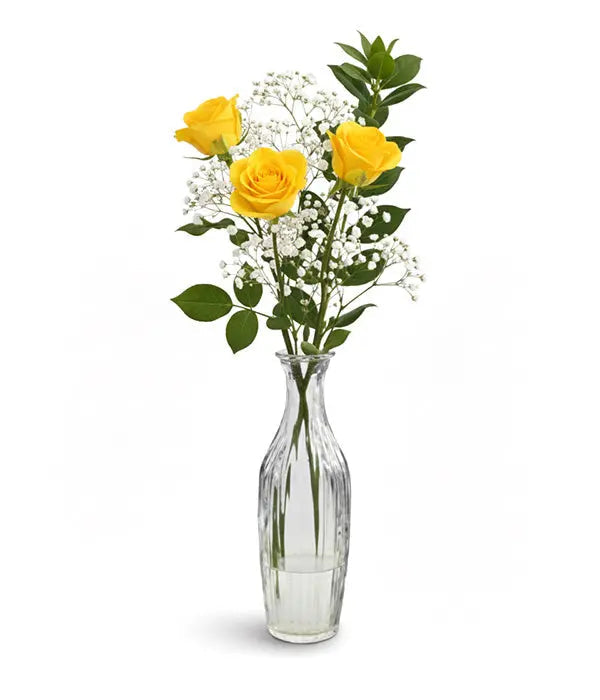 Yellow Spray Rose in Bud Vase Fleur Concept