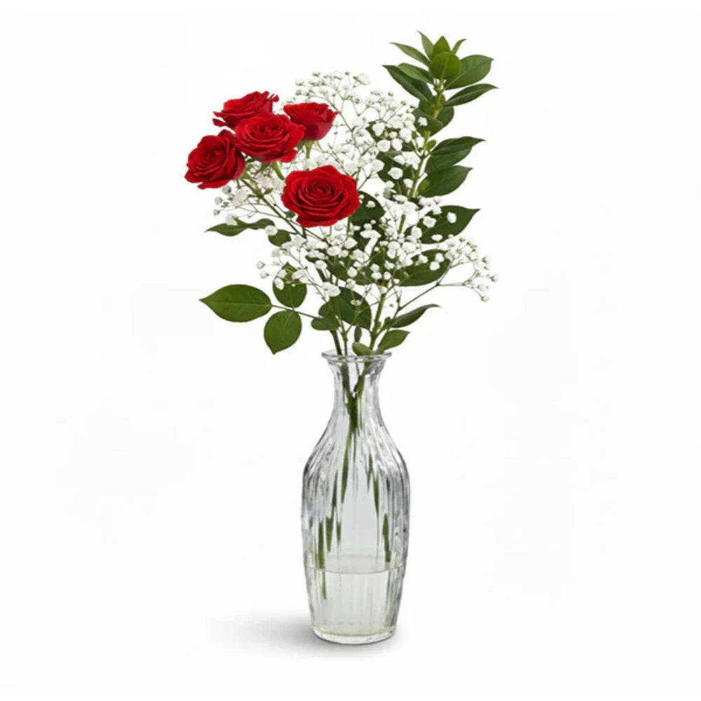 Red Spray Rose in Bud Vase Fleur Concept