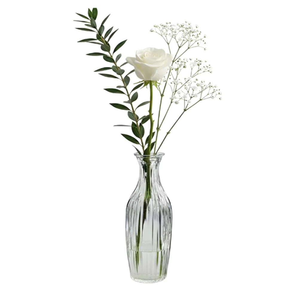 White Rose in Bud Vase Fleur Concept