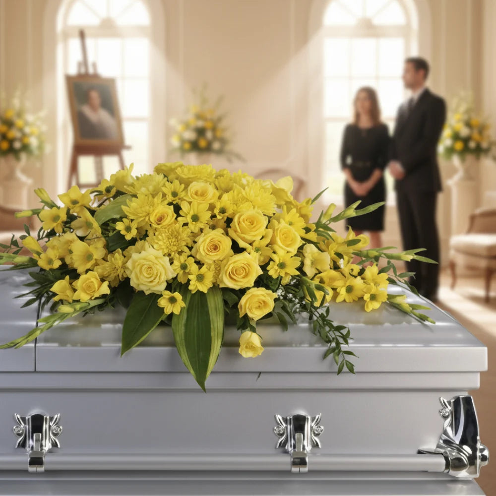 Graceful Grandeur Casket Spray Fleur Concept