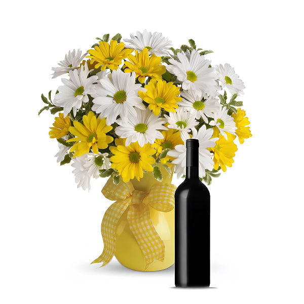 Sun, Daisies &amp; Red Wine Gift Box