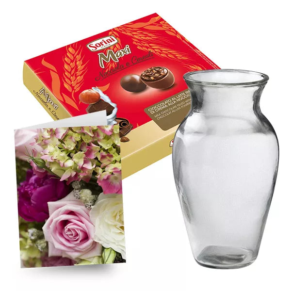 Large chocolates, vase and card
