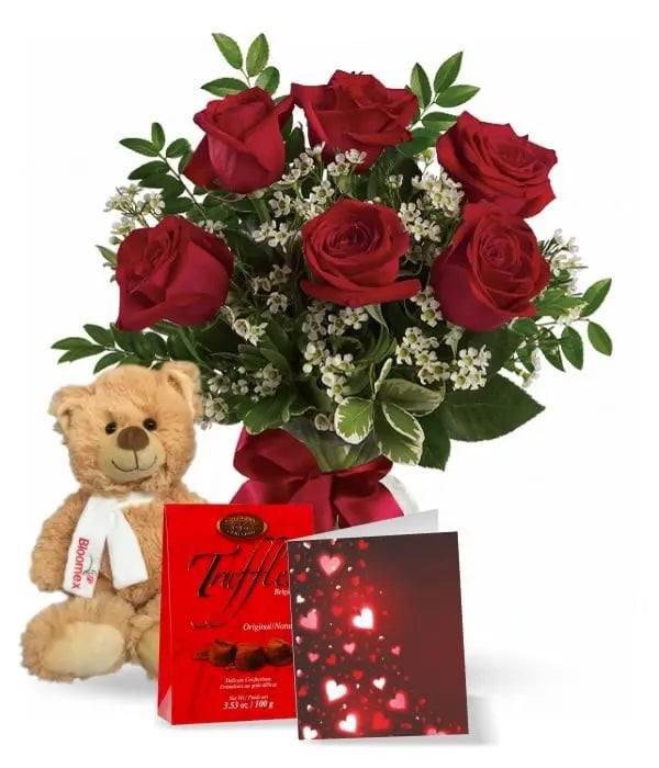 Half Dozen Sweetheart Rose Combo Fleur Concept