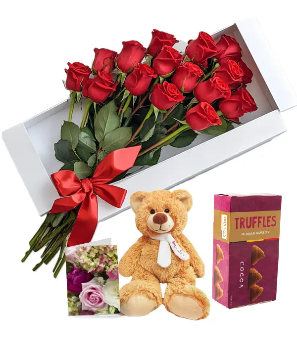 Dozen Gift Boxed Rose Combo Special Fleur Concept