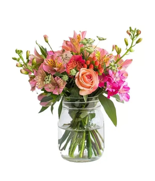 Petal Sunrise in Mason Jar Fleur Concept