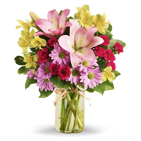 Spring hues in a mason jar