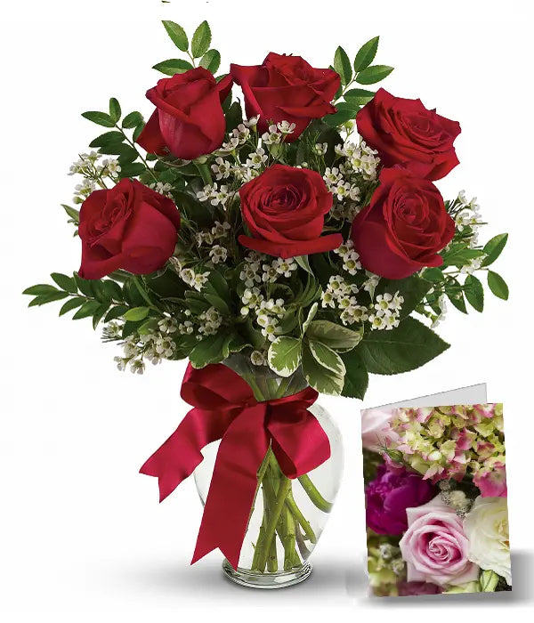 Half Dozen Sweetheart Roses Fleur Concept