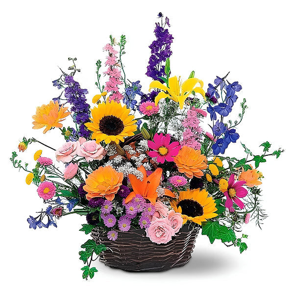 Panier de fleurs d'été