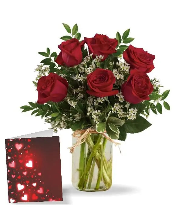 Sweetheart Roses in Mason Jar Fleur Concept