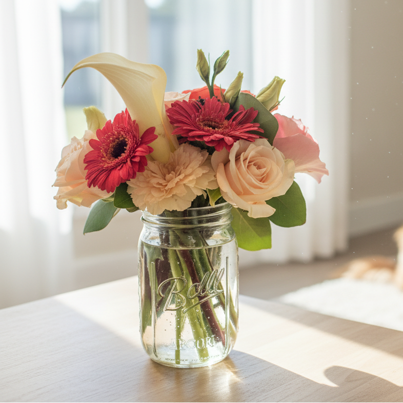 Vintage Bliss in Mason Jar Fleur Concept