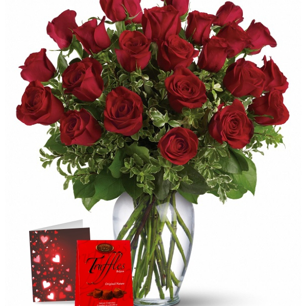 24 Roses Rouges & Truffes buy at Fleur Quebec